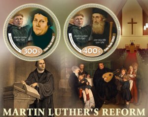 Stamps.Reforma, Martin Luther 2023 year 1+1 sheets perf New