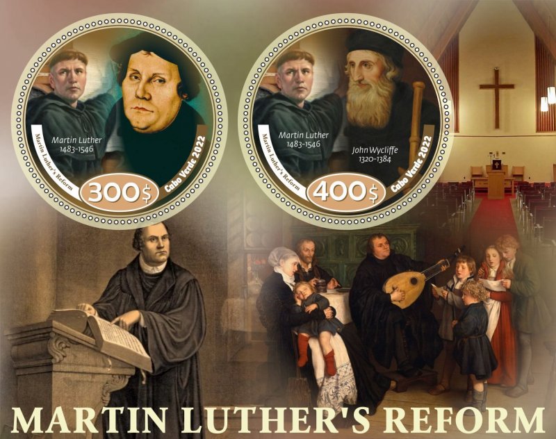 Stamps.Reforma, Martin Luther 2023 year 1+1 sheets perf New