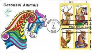 Pugh Designed/Painted Carousel Animals Plate Block...6 of 23 created!!