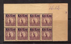 Sweden #Q1 NH Mint Block Of Eight