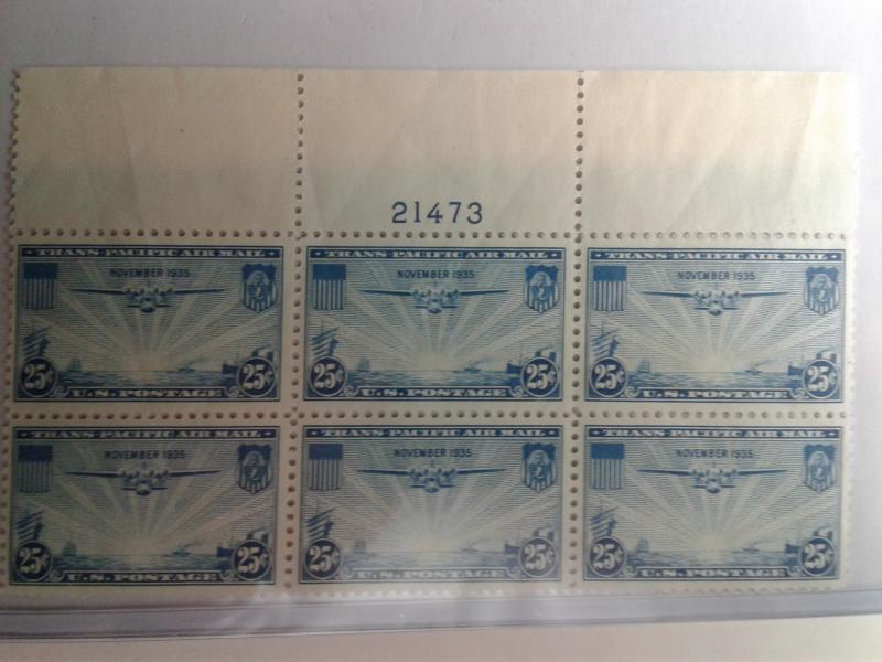 SCOTT # C 20 AIR MAIL PLATE BLOCK OF 6 MINT NEVER HINGED GREAT CENTERING !!