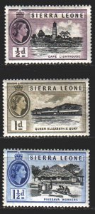 Sierra Leone. 1956. 176-78 from the series. Tourism, lighthouse. MNH.