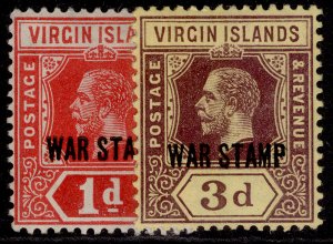 BRITISH VIRGIN ISLANDS GV SG78-79, 1916-19 WAR STAMP collection, M MINT. Cat £11