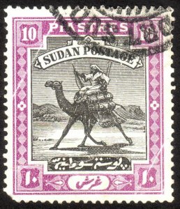 1927, Sudan 10p, Postman with Dromedary, Used, Sc 49