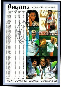 GUYANA #2007A  1988  KOREA '88 WINNERS   MINT  VF NH  O.G  S/S  CTO