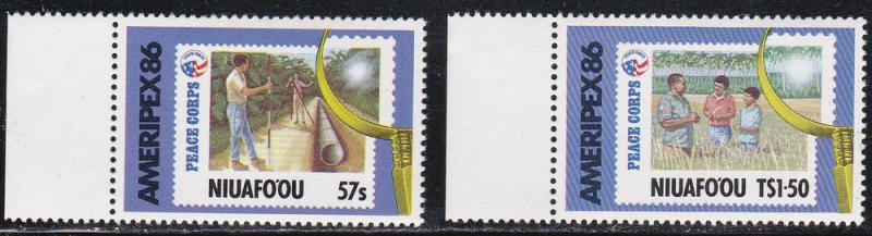 Tonga - Niuafo'ou # 74-75, Ameripex '86, Mint NH, 1/2 Cat.