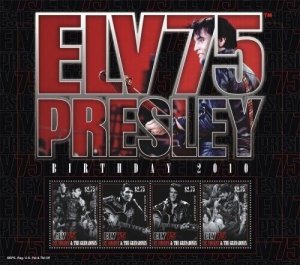 St. Vincent 2010 - Elvis Presley 75th Anniv - Sheet of 4 Stamps Scott #3698 MNH