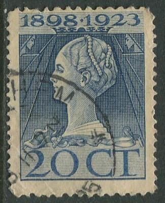 Netherland - Scott 128 - Queen Wilhelmina -1923- Used - Single 20c stamp