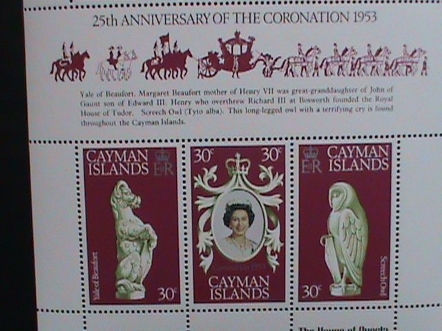 ​Cayman Island Stamp:1953-25th anniversary-Queen Elizabeth II-mnh: S/S sheet