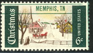 USA 1969 6c CHRISTMAS Issue w MEMPHIS TN Experimental Precancel Sc 1384 MNH