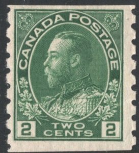 Canada SC#128 2¢ King George V Coil Single (1922) MH/Thin