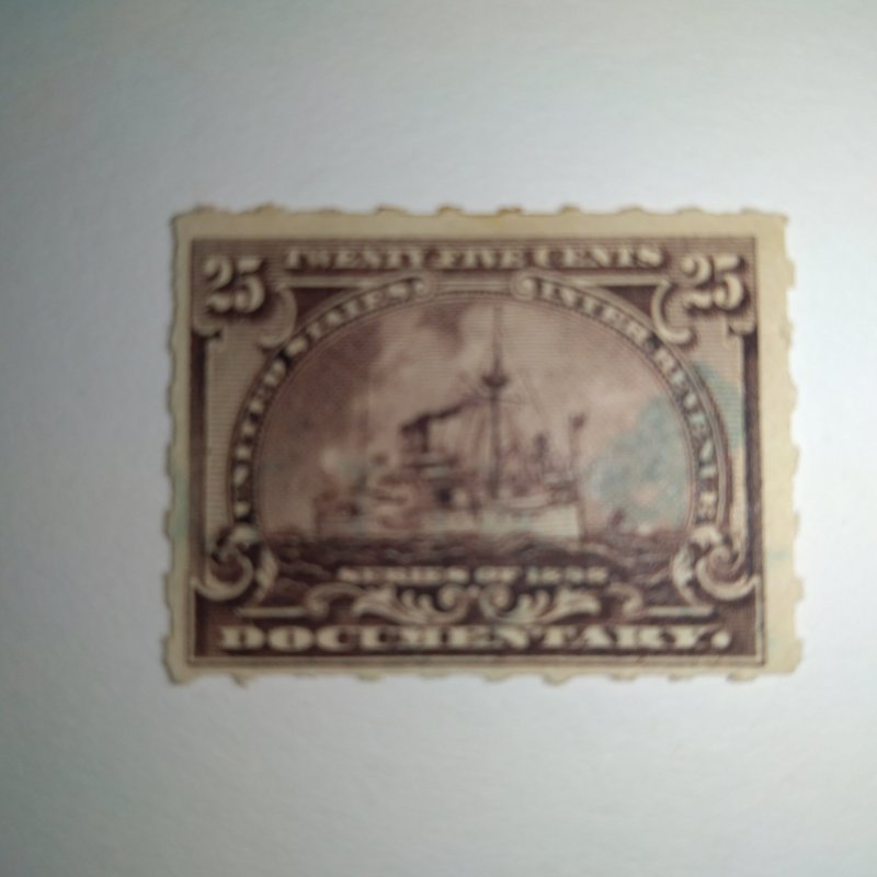 SCOTT #R169 USED TWENTY FIVE CENT BATTLESHIP REVENUE