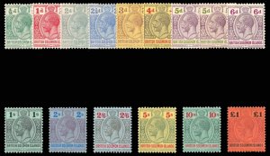 Solomon Islands 1914 KGV set complete MLH. SG 22-38 + SG 31. Sc 28-41.