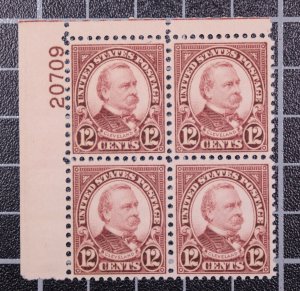 Scott 693 - 12 Cents Cleveland MNH - Plate Block Of 4 UL 20709 SCV - $35.00