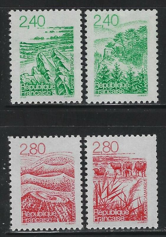 France 1995 Landscapes Definitive set Sc# 2479-82 NH