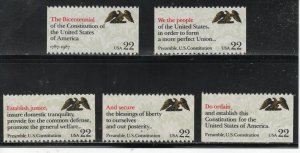 2355 - 2359 * DRAFTING OF THE CONSTITUTION * U.S. Postage BOOKLET SET IOF 5 MNH