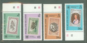 Falkland Islands #371-374  Single (Complete Set) (Stamps On Stamps)