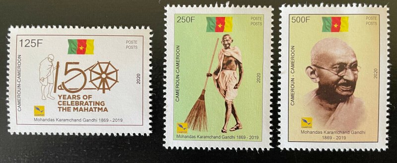 Cameroon 2019 / 2020 Mohandas Mahatma Gandhi India 150 years RARE 3 val.