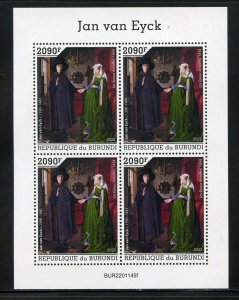 BURUNDI 2022  JAN van EYCK  THE SPOUSES ARNOLFINI SHEET MINT NH