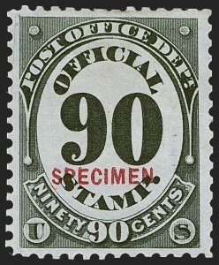 MOMEN: US STAMPS #O56S OFFICIAL SPECIMEN SCARCE VF $1,600 LOT #80608*