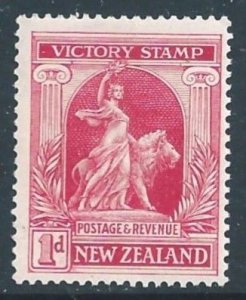 New Zealand #166 MH 1p Peace & British Lion