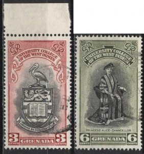 Grenada 164-165 (used) University issue (1951)