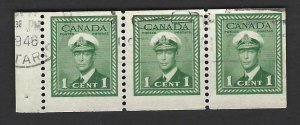 Canada - Scott 249c - KGVI booklet pane - used