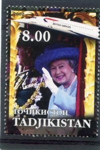 Tajikistan 2002 QUEEN ELIZABETH II CONCORDE Stamp Perforated Mint (NH)