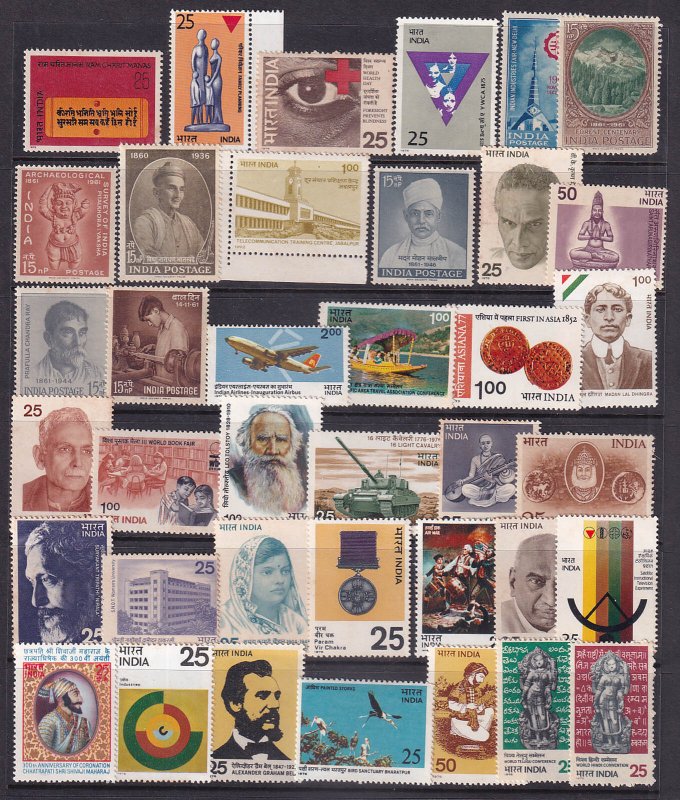 COLLECTION OF INDIA STAMPS - 100V - MINT NH