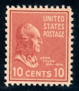 US Stamp #815 John Tyler 10c - PSE Cert - Superb 98 - MNH - SMQ $65.00