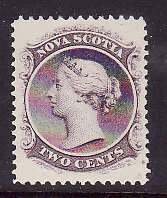 Nova Scotia-Sc#9- id12-unused hinged 2c lilac QV-1860-3-