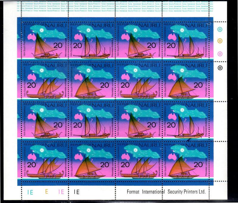 NAURU #124-127a  1975  SOUTH PACIFIC CONFERENCE MINT  VF NH  O.G SHEET OF 16  a