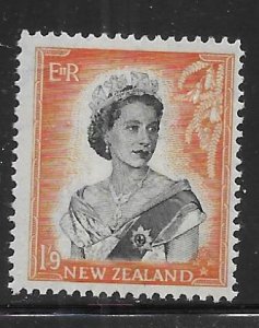 New Zealand 298A 1sh9d Elizabeth single Unused LH