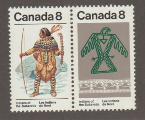Canada 577a Indians of the Subartic - Se-tenant pair - MNH