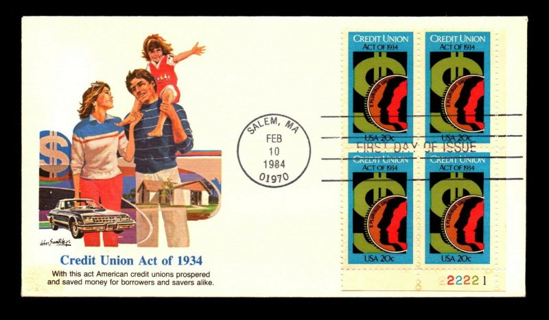 SC# 2075 FDC / Fleetwood / Unaddressed / Plate Block - L10584