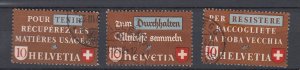 J30081, 1942 switzerland set used #281-3 designs