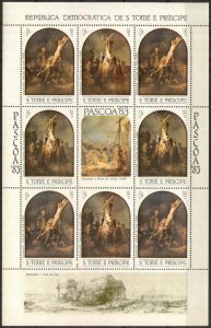 Sao Tome and Principe 1983 Art Paintings Easter Rembrandt (1) Sheet of 8 MNH