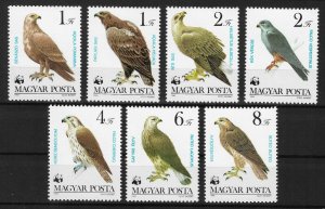 1983 Hungary 3624-3630 WWF, birds of prey 6,50 €