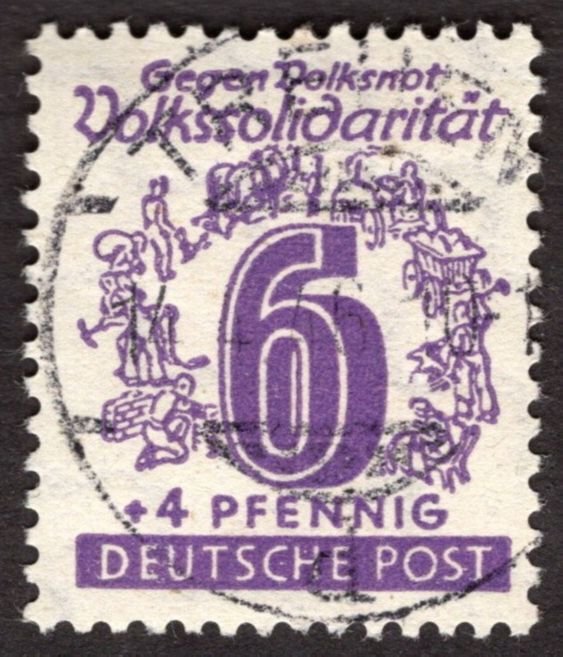 1946, Germany, West Saxony, 6+4pf, Used CTO, Sc 14NB4