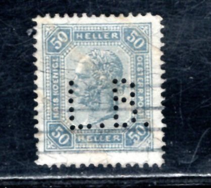AUSTRIA SC# 103a FVF/U W/PERFIN CANCEL
