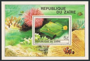 Zaire 981a,MNH.Michel Bl.38. Tropical Fish 1980.