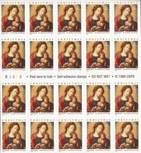 US Stamp 2002 Christmas Madonna & Child - Booklet of 20 Stamps #3675a