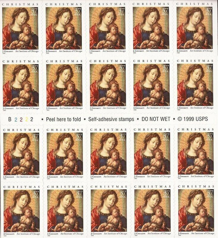 US Stamp 2002 Christmas Madonna & Child - Booklet of 20 Stamps #3675a