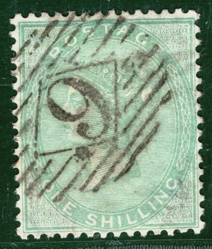 GB QV Stamp SG.73 1s Pale Green (1856) Superb Numeral Used Cat £350 RRED53