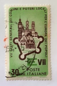 Italy 1964 Scott 896 used - 30 L,  7th Congress of European Towns