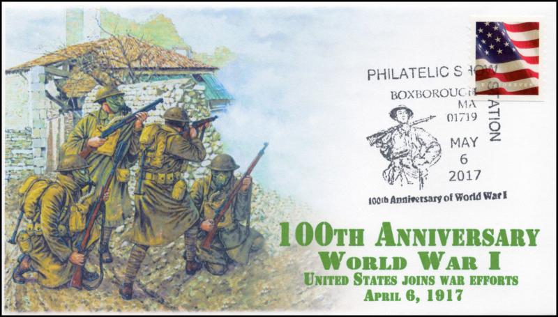 17-320, 2017,World War I, 100th Anniversary, Pictorial Postmark, Boxborough MA