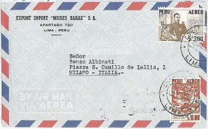 27337  - PERU  - POSTAL HISTORY  - AIRMAIL COVER to ITALY 1960 Birds