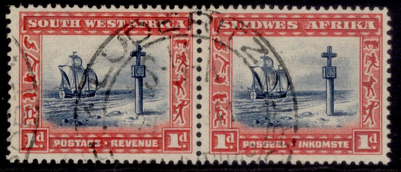 SOUTH WEST AFRICA GV SG75, 1d indigo & scarlet, FINE USED.