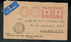 KENYA,UGANDA,TANGANYIKA COVER (P3008B) 1964 METER COVER 100+30 A/M TO ENGLAND 