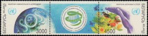 Belarus #210a Complete Set, Pair + Label, 1997, Never Hinged